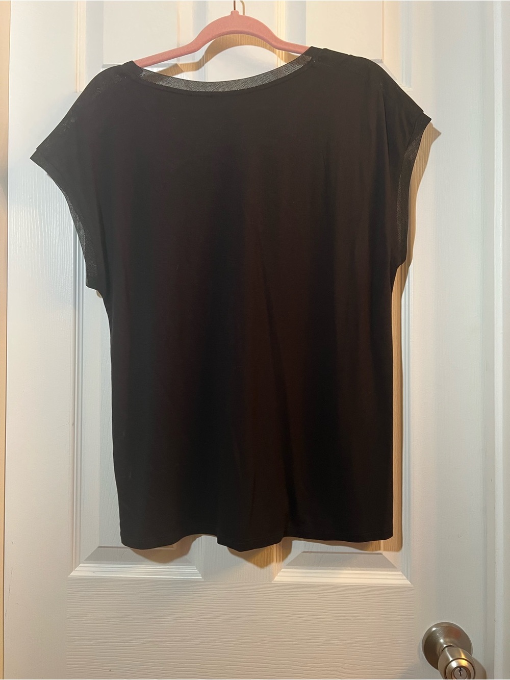 🦋NWT Tahari Black Cap Sleeve Tunic Top size large - Picture 8 of 8